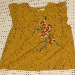 Mustard Yellow lace blouse